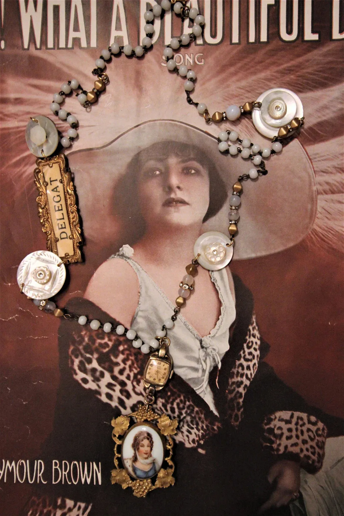 Antique Assemblage Portrait Necklace {One of a Kind}