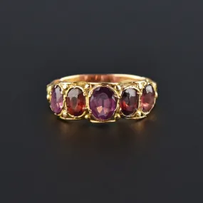 Antique Georgian 18K Gold Garnet Band Ring