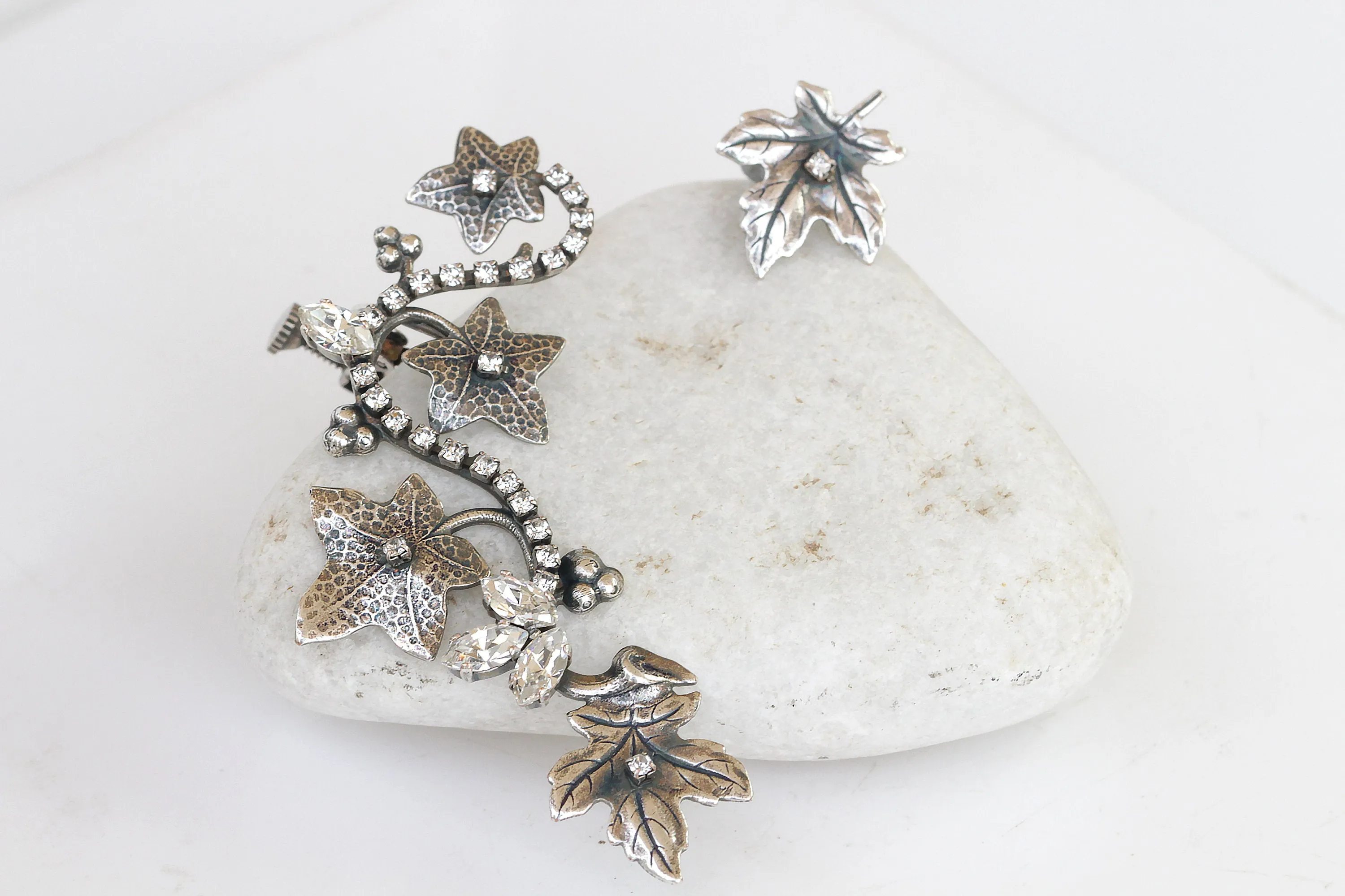 Antique Silver EAR CLIMBER EARRINGS