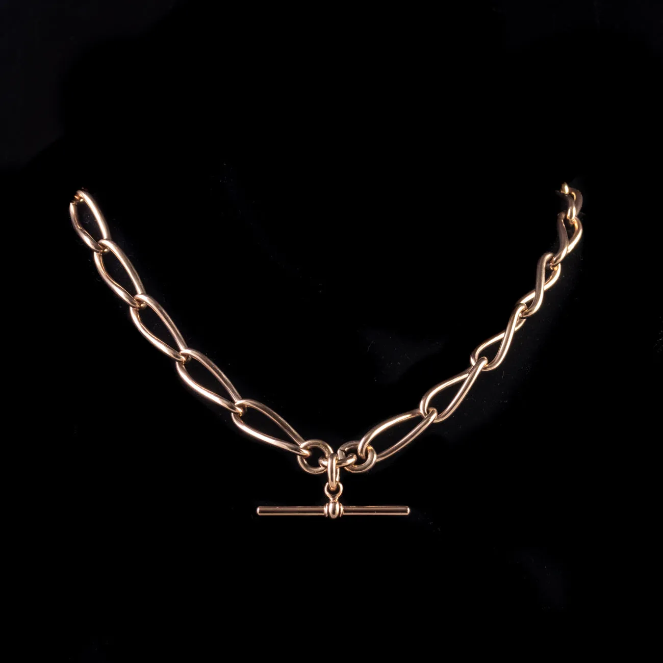 Antique Victorian Albert Chain 9Ct Rose Gold Circa 1900