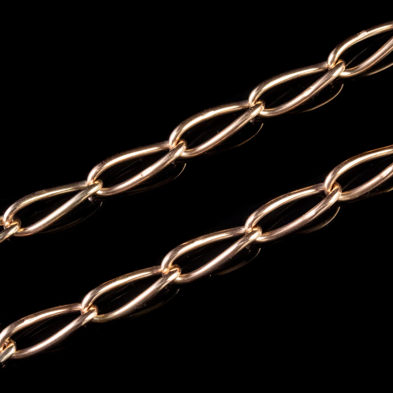 Antique Victorian Albert Chain 9Ct Rose Gold Circa 1900