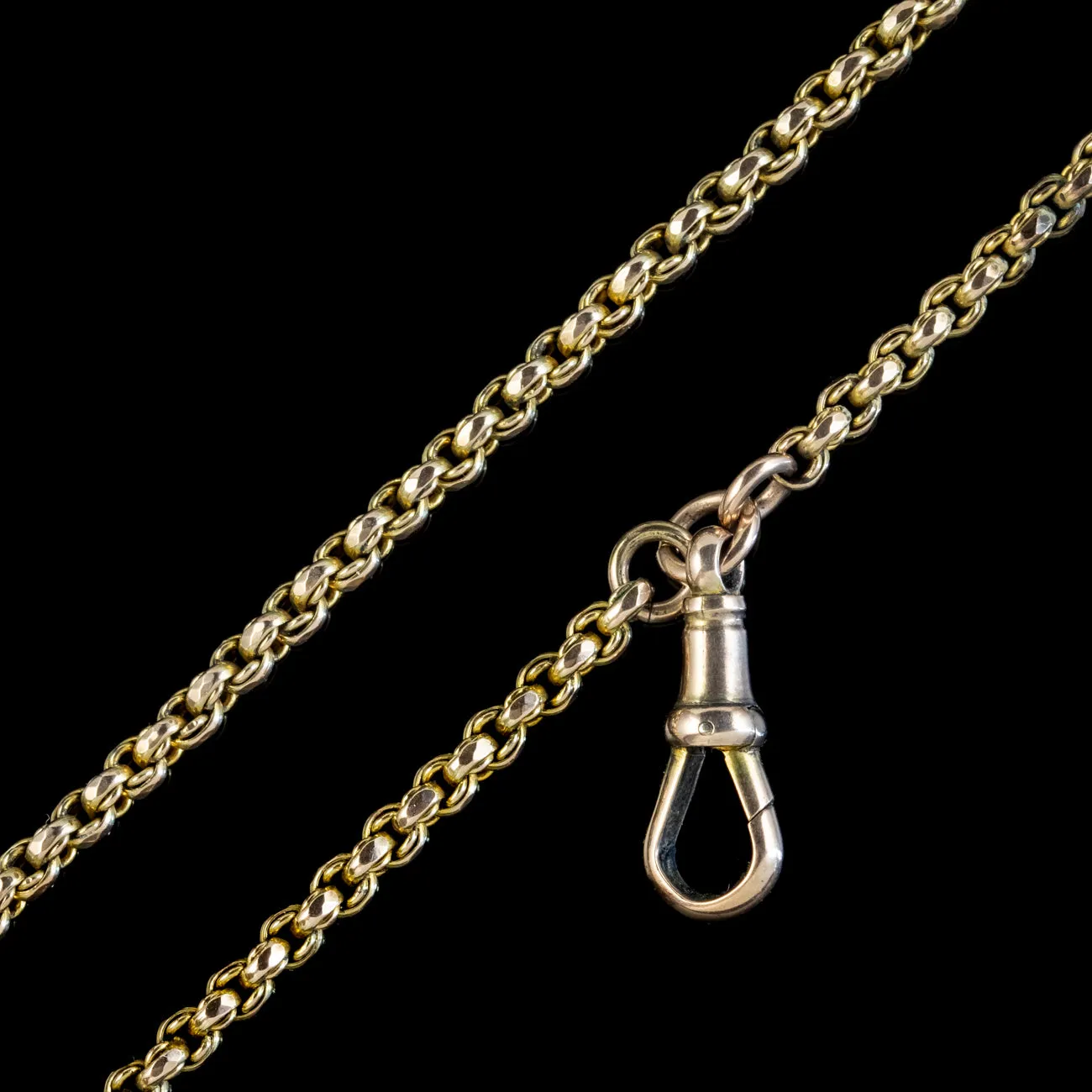 Antique Victorian Long Guard Chain 9Ct Gold Circa 1880