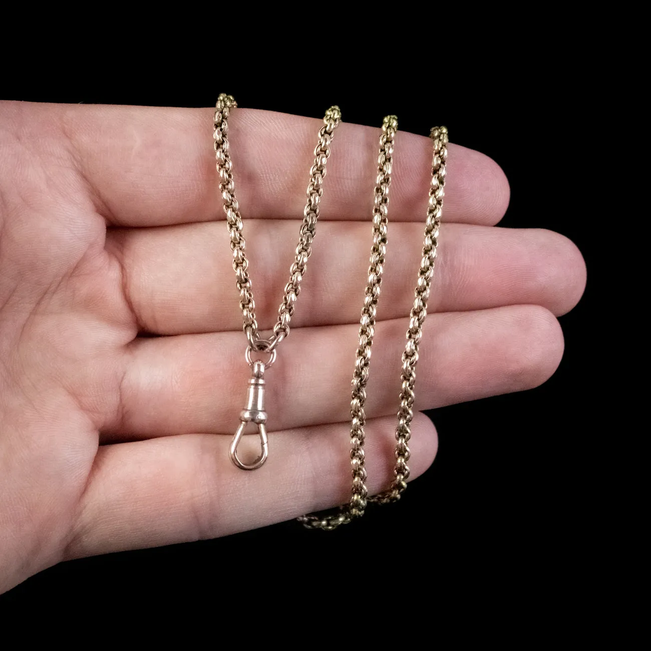 Antique Victorian Long Guard Chain 9Ct Gold Circa 1880