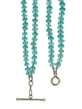 Apatite Beaded Double Strand Platinum Necklace