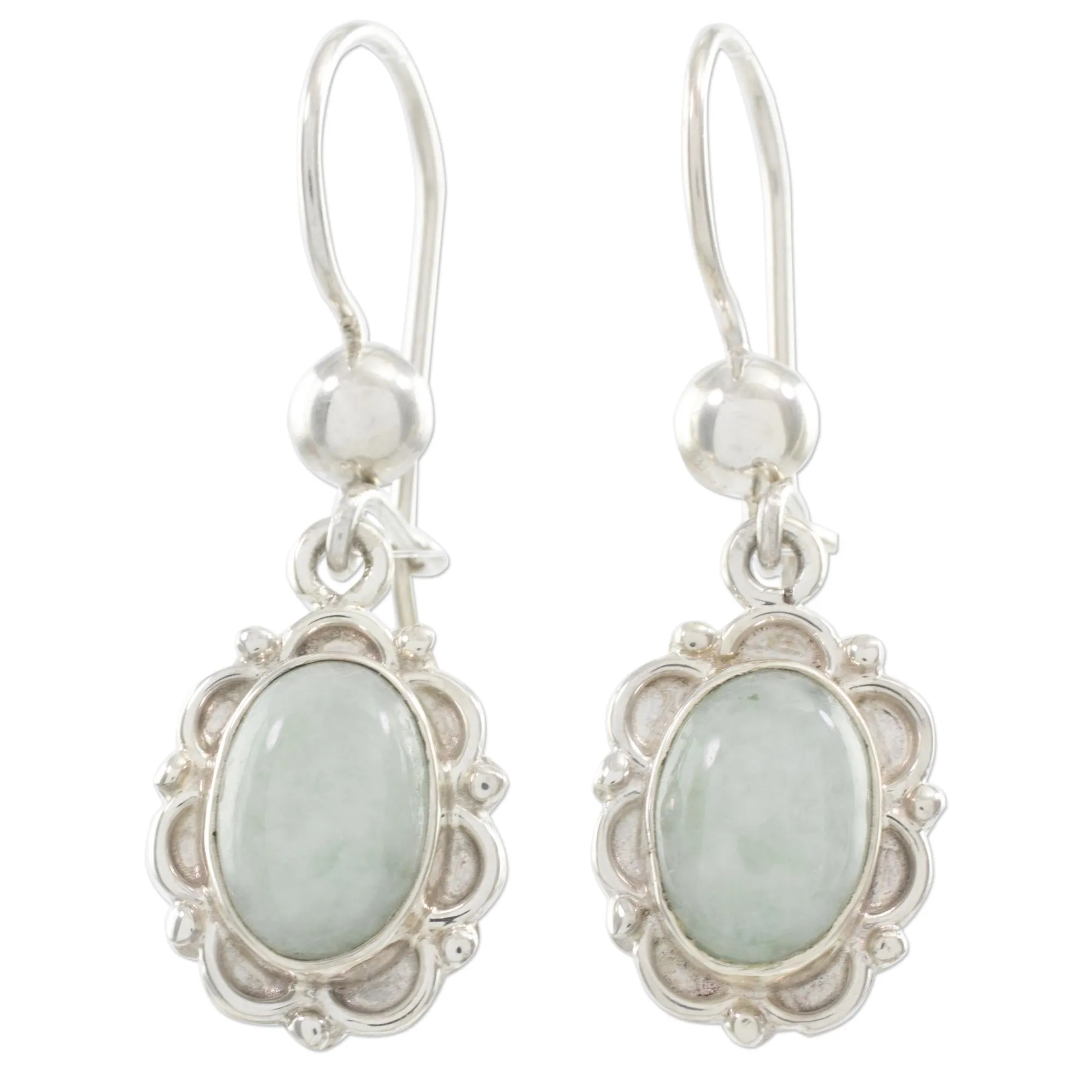 Apple Princess of the Forest Artisan Crafted Jade and Sterling Silver Earrings