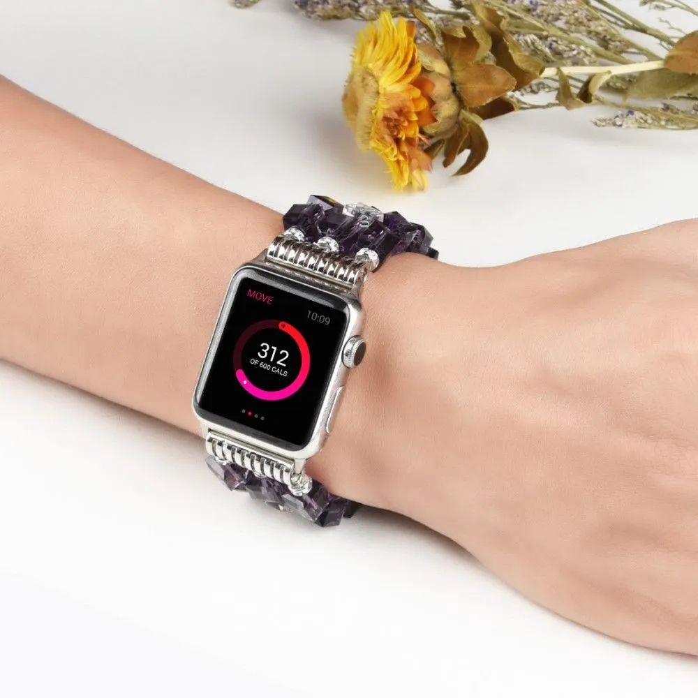 Apple Watch (45mm) faux fashion crystal block watch strap - Purple