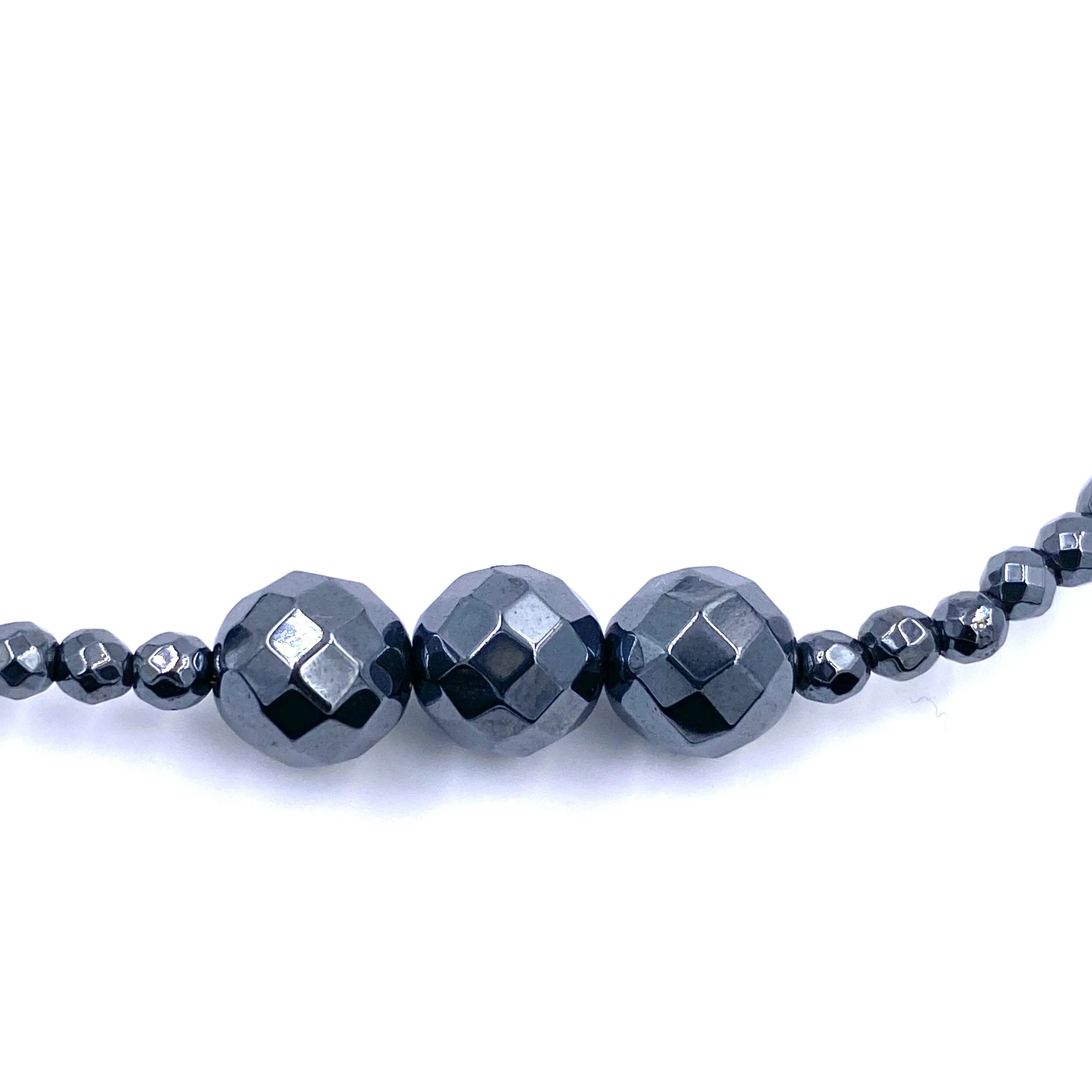 Ashley Gold Long Hematite Beaded Alternating Necklace