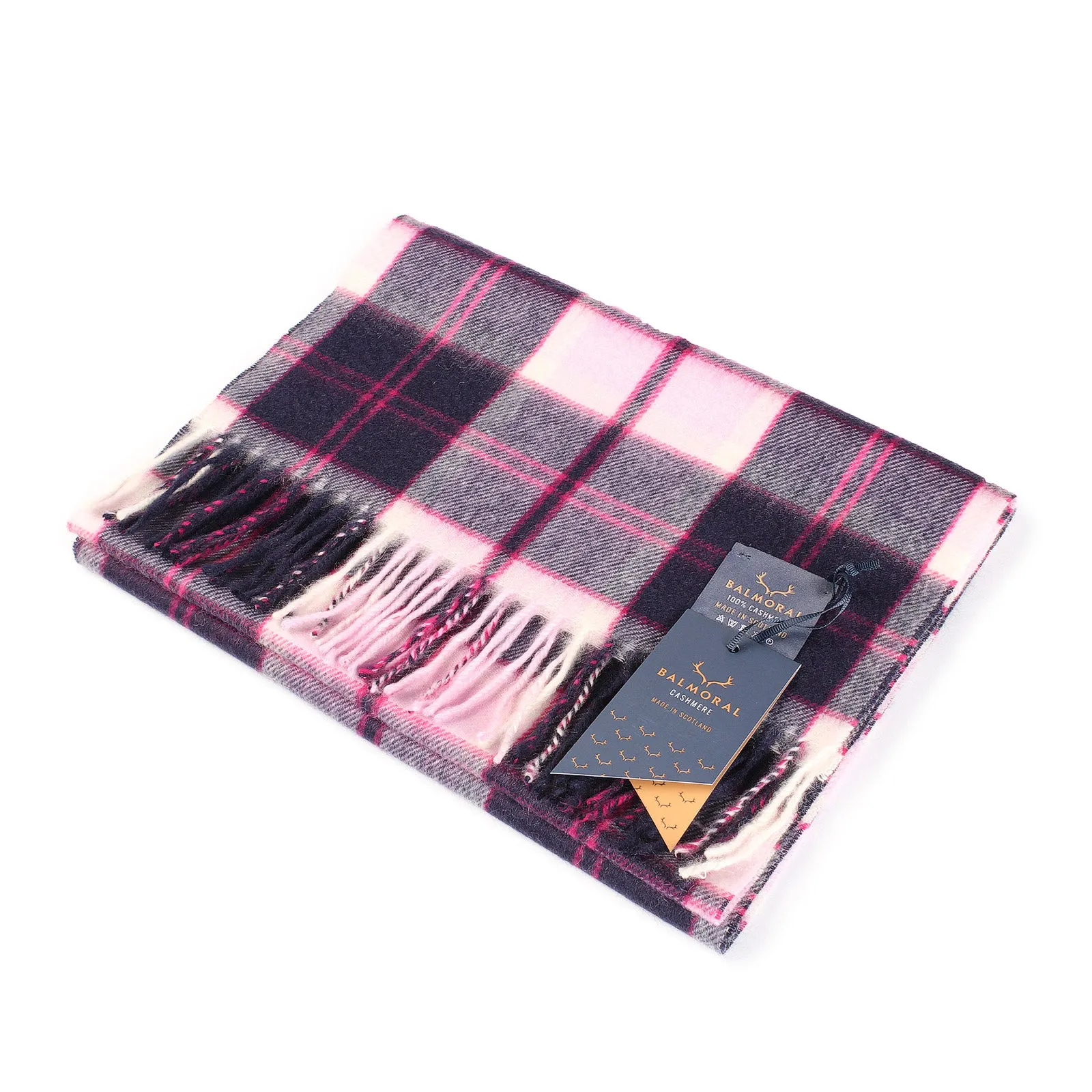 Balmoral 100% Cashmere Woven Scarf Bannockbane Pink