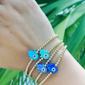 bara boheme | Hamsa Evil Eye Opal Charm Bracelet