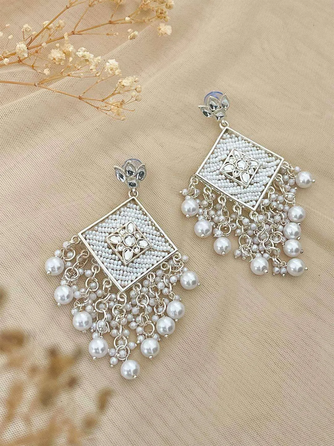 Barfi Beaded Earrings