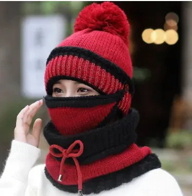 Beanie Hat With Scarf and Mask