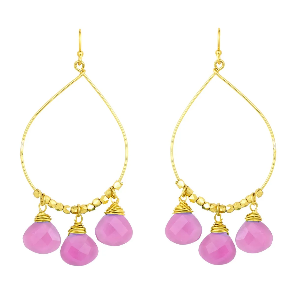 Bella Pink Jade Earrings