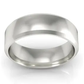 Beveled Ring in Platinum for Women 6mm