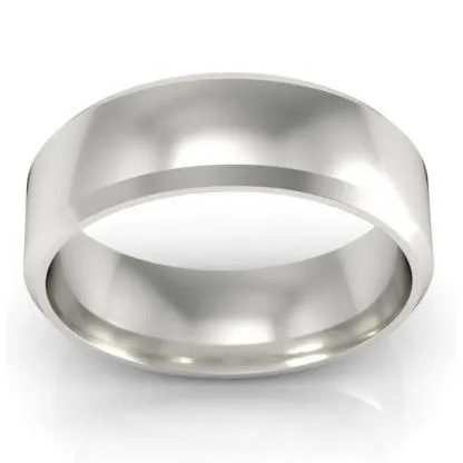 Beveled Ring in Platinum for Women 6mm