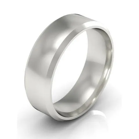 Beveled Ring in Platinum for Women 6mm