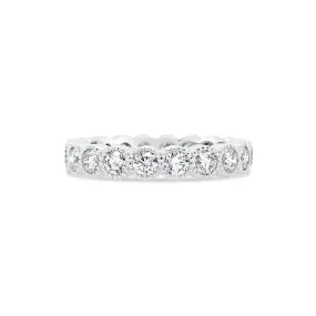 Bezel-Set Diamond Eternity Ring with Antique Milgrain