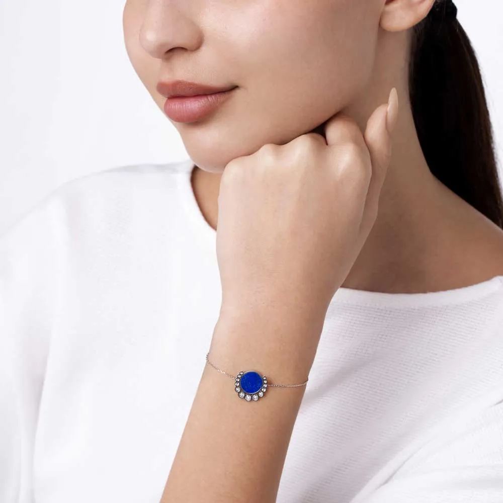 Bint Al Matar White Gold Lapis Lazuli Bracelet