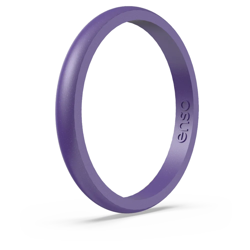 Birthstone Classic Halo Silicone Ring - Amethyst