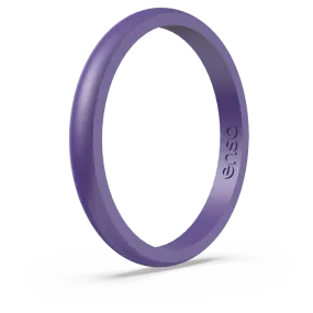 Birthstone Classic Halo Silicone Ring - Amethyst