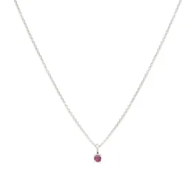 Birthstone Necklace | Silver & Ruby