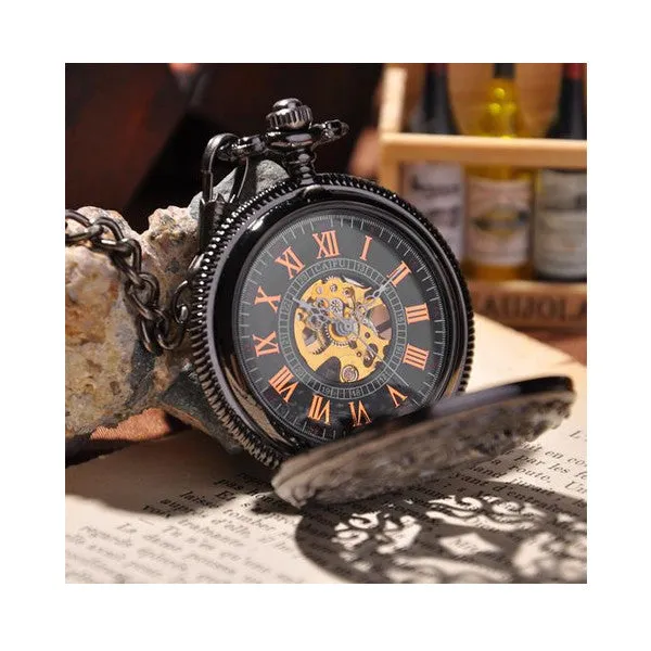 Black Cage Full Hunter Pocket Watch