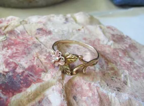 Black Hills Gold Leaf Butterfly Vintage Ring 10K