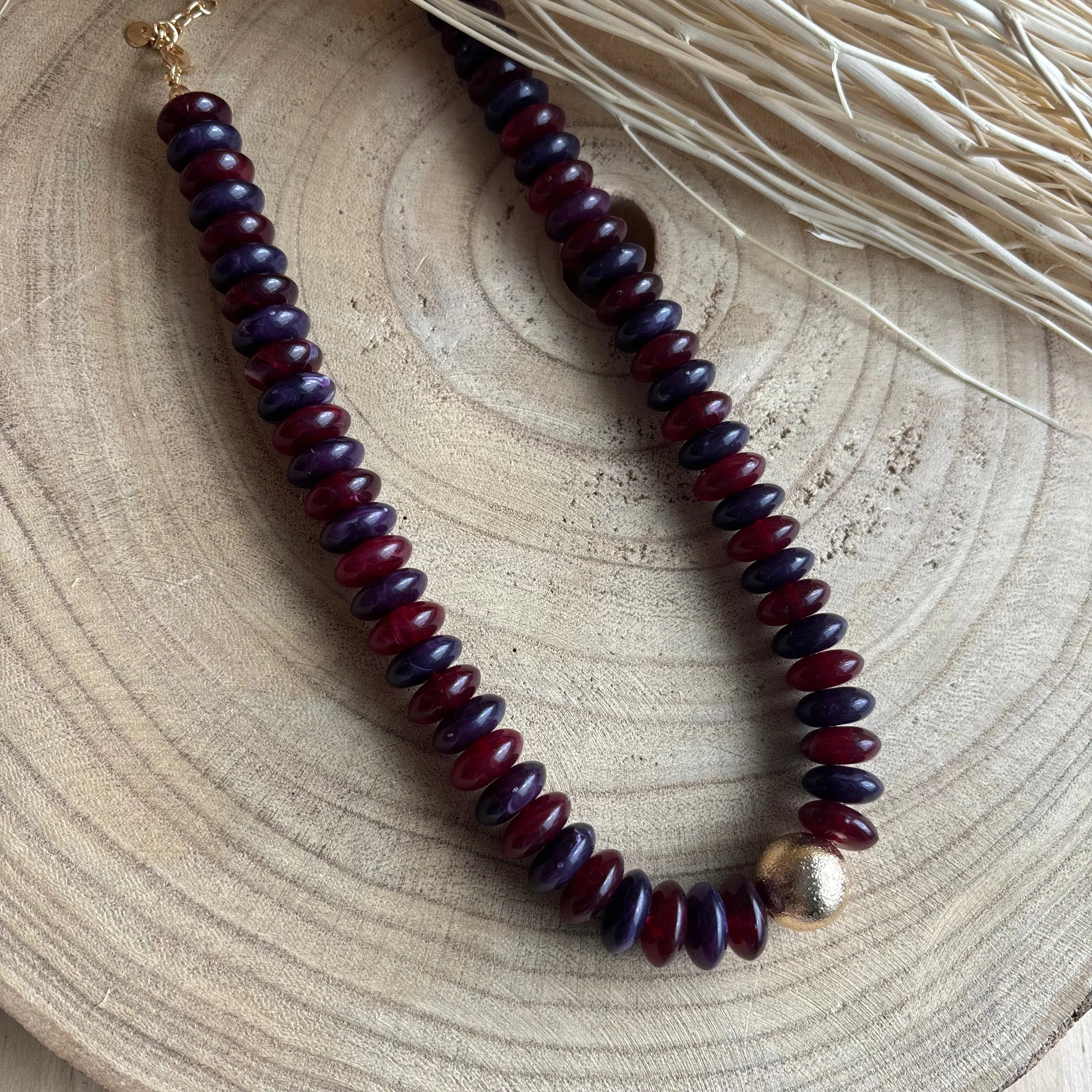 Blair Merlot Beaded Necklace