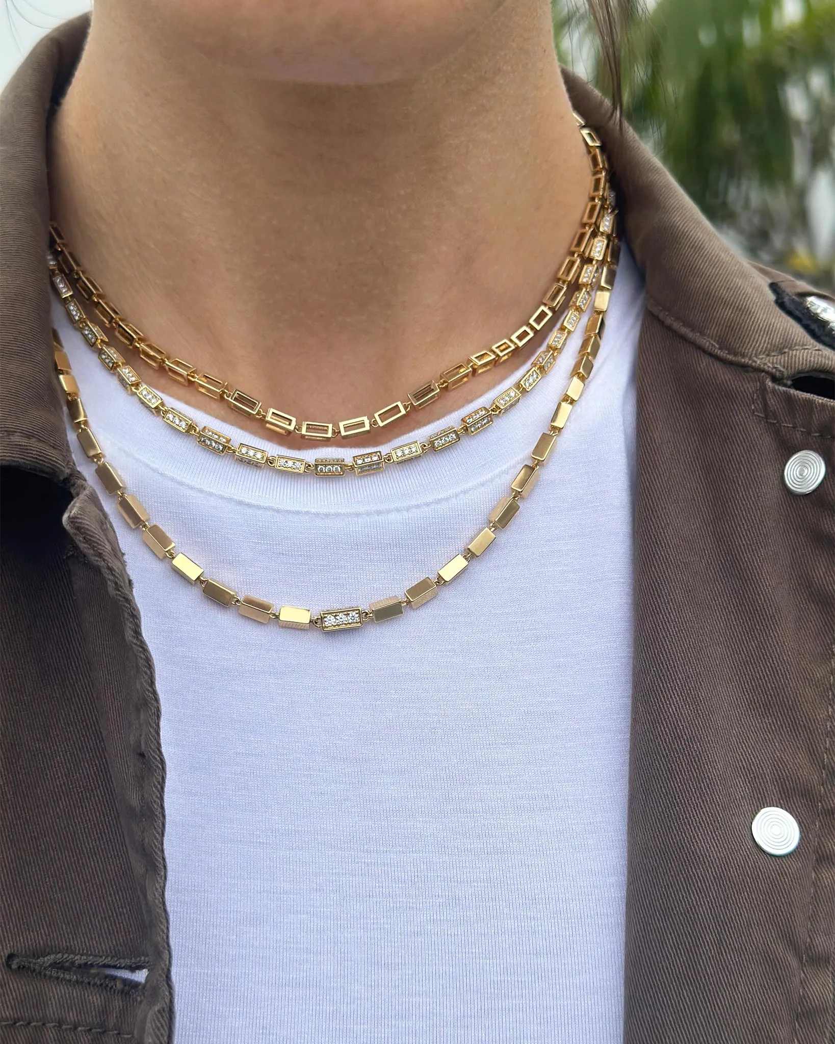 Block-Chain Hollow Thick Necklace