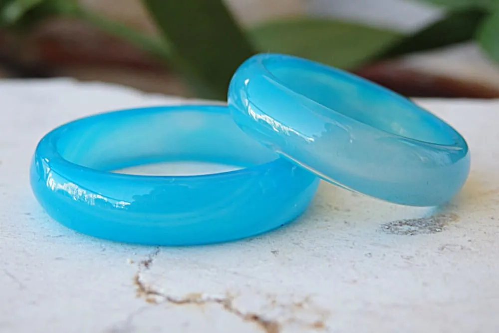 Blue agate banded Ring