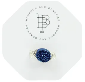 Blue Druzy Ring - Silver