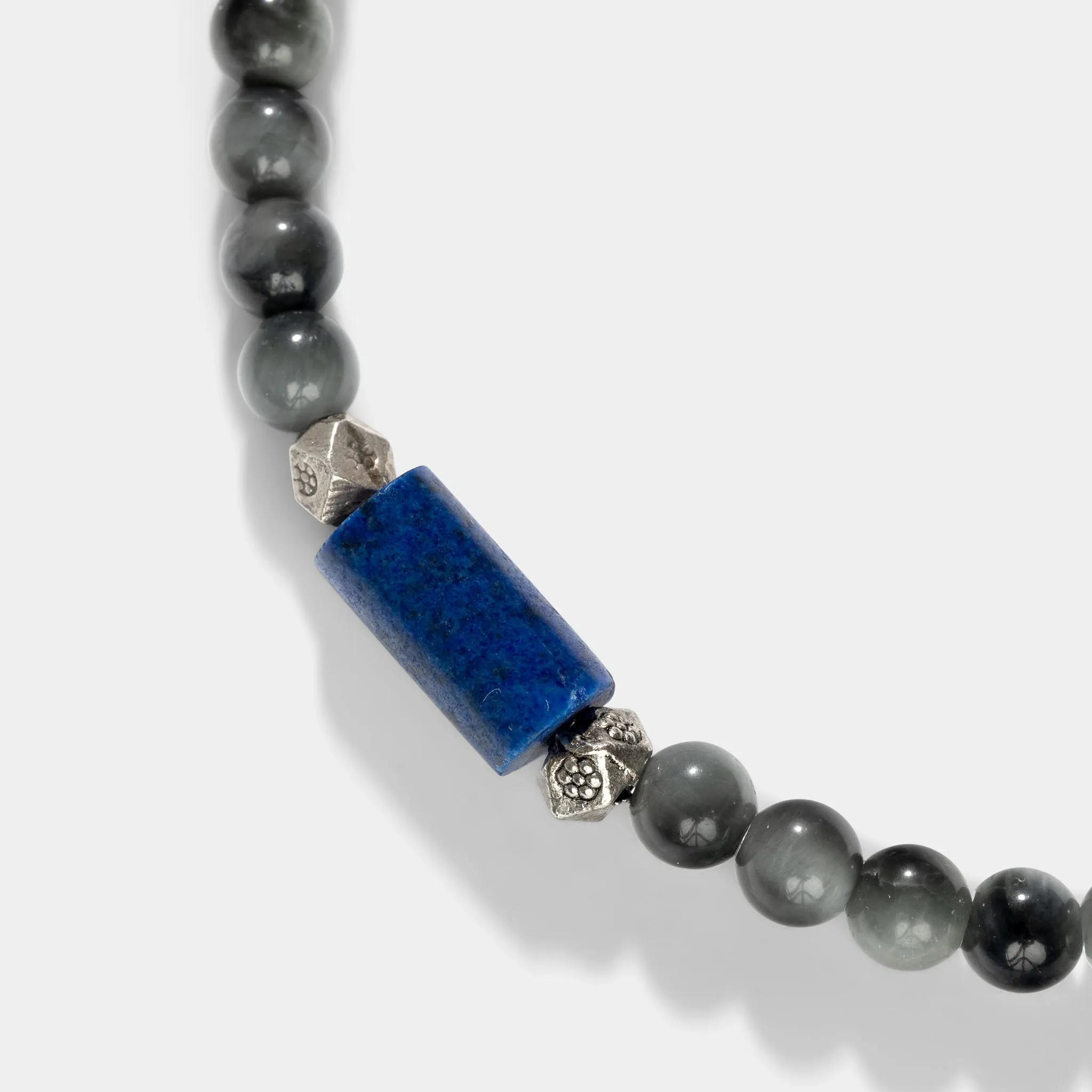 Blue Horizon - Achat, Lapis and Silver Bracelet