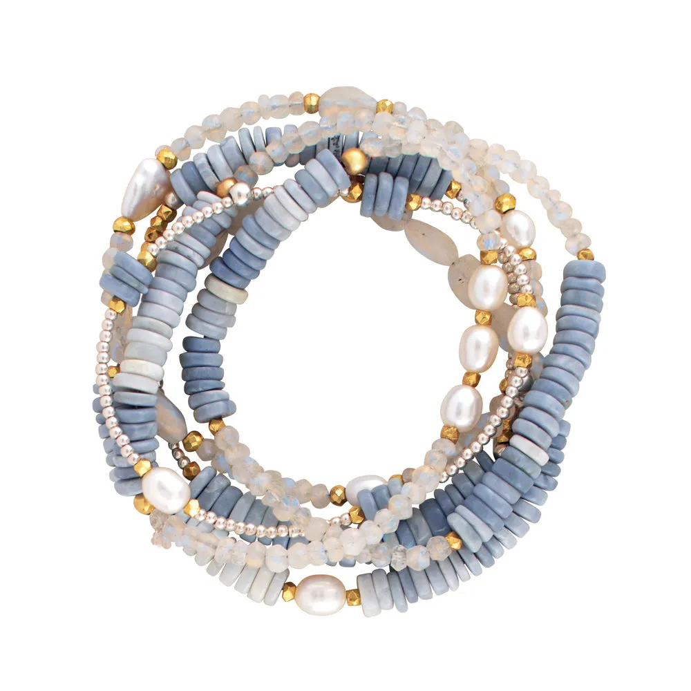 Blue Sky & Silver Linings Stretch Bracelet Set