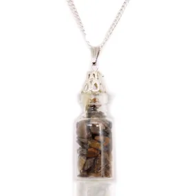 Bottled Gemstones Necklace - Tiger Eye | Unique Gemstone Jewelry