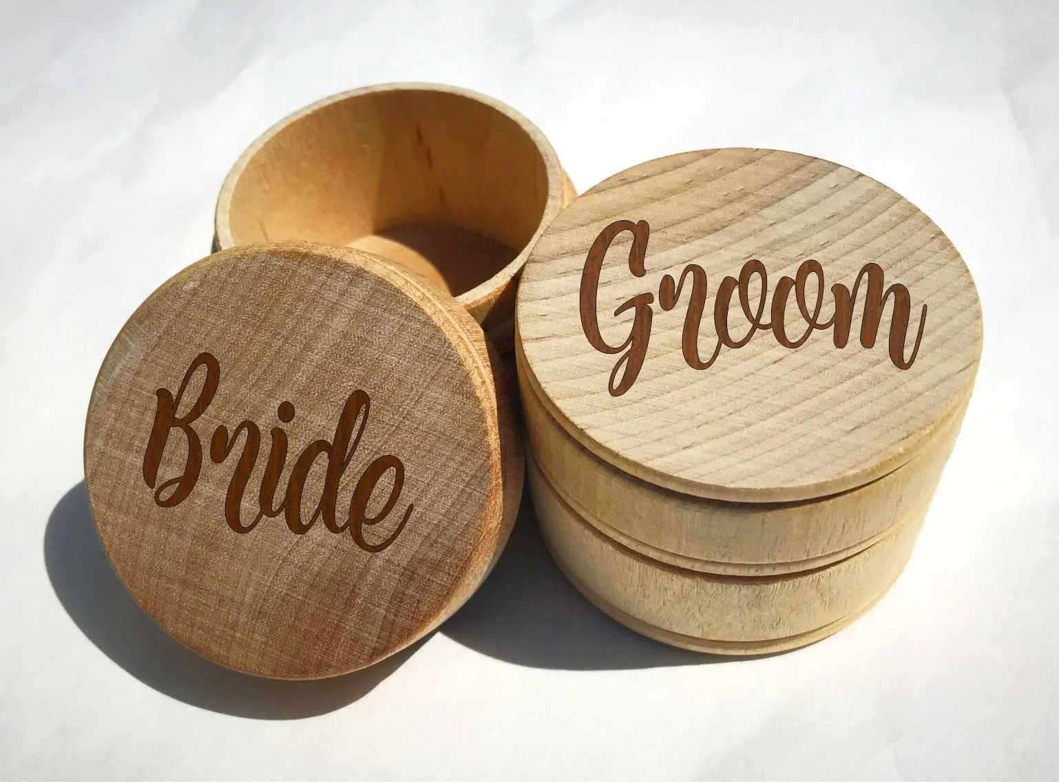 Bride and Groom Wedding Ring Box Set