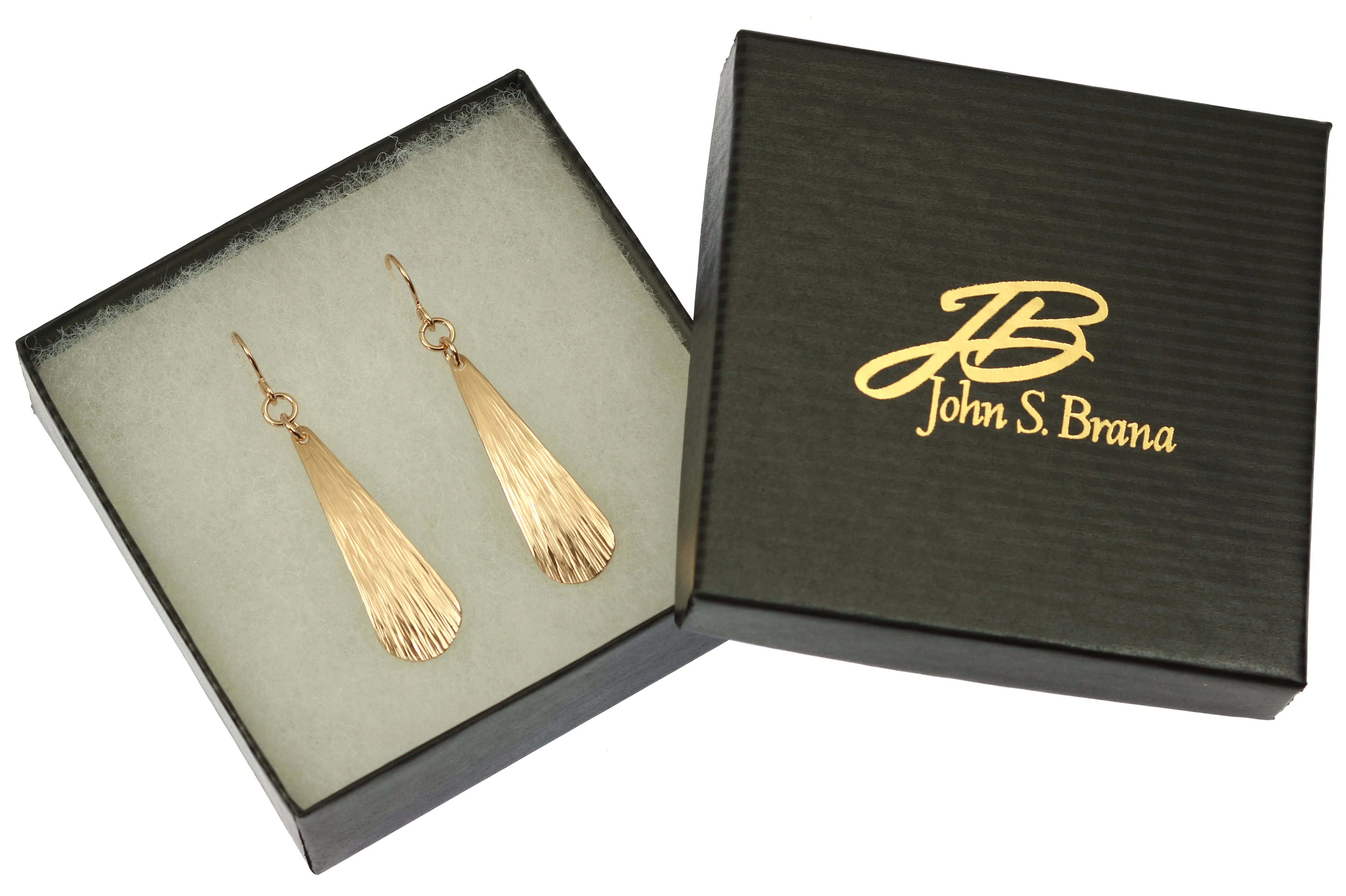 Bronze Bark Long Teardrop Earrings