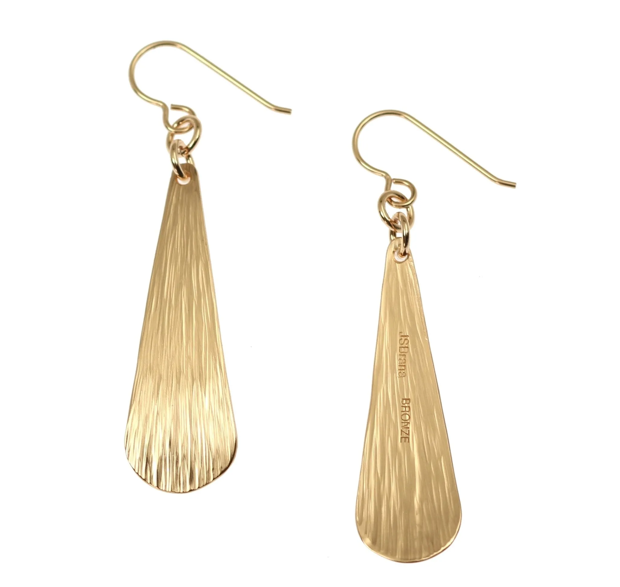 Bronze Bark Long Teardrop Earrings