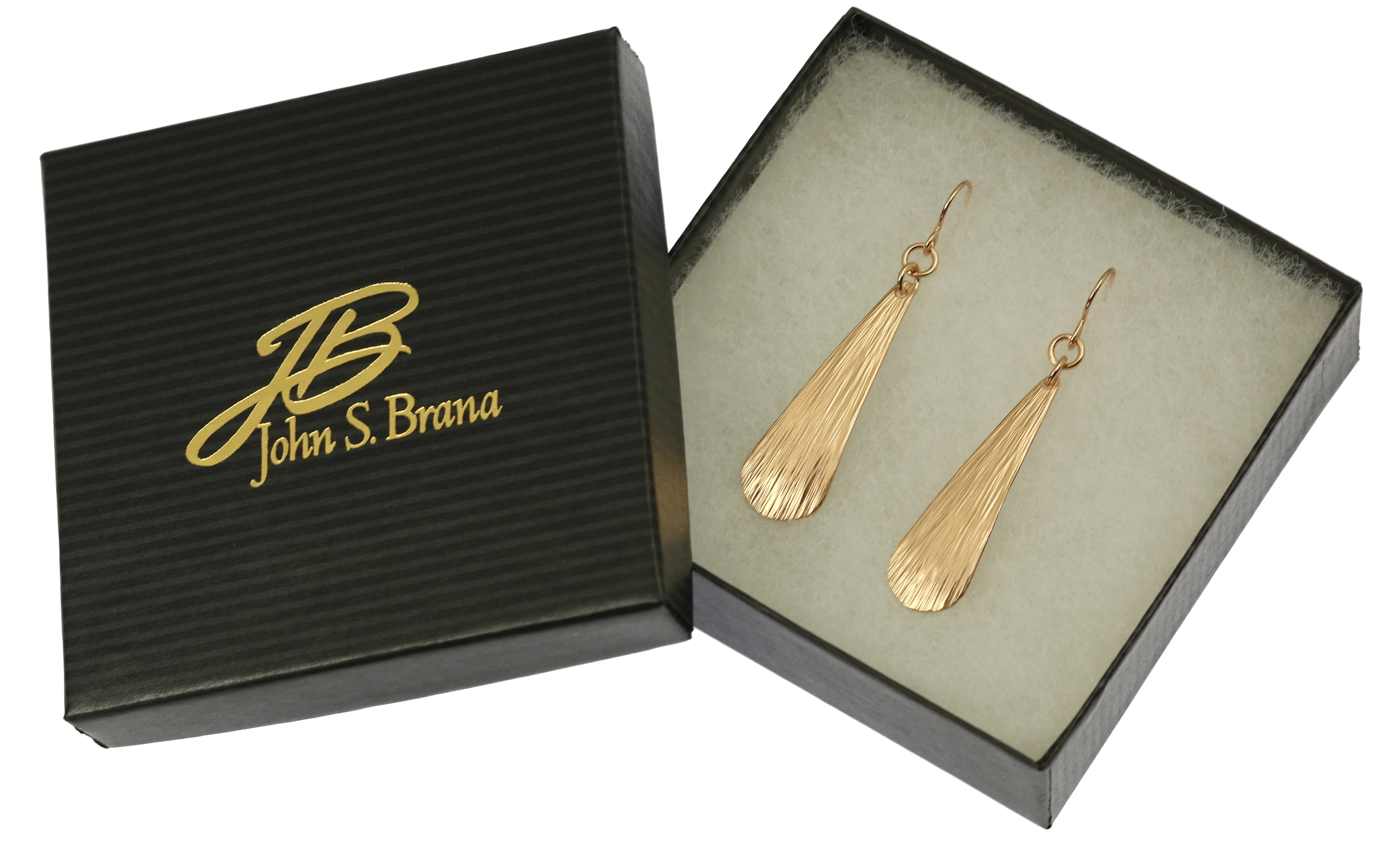 Bronze Bark Long Teardrop Earrings