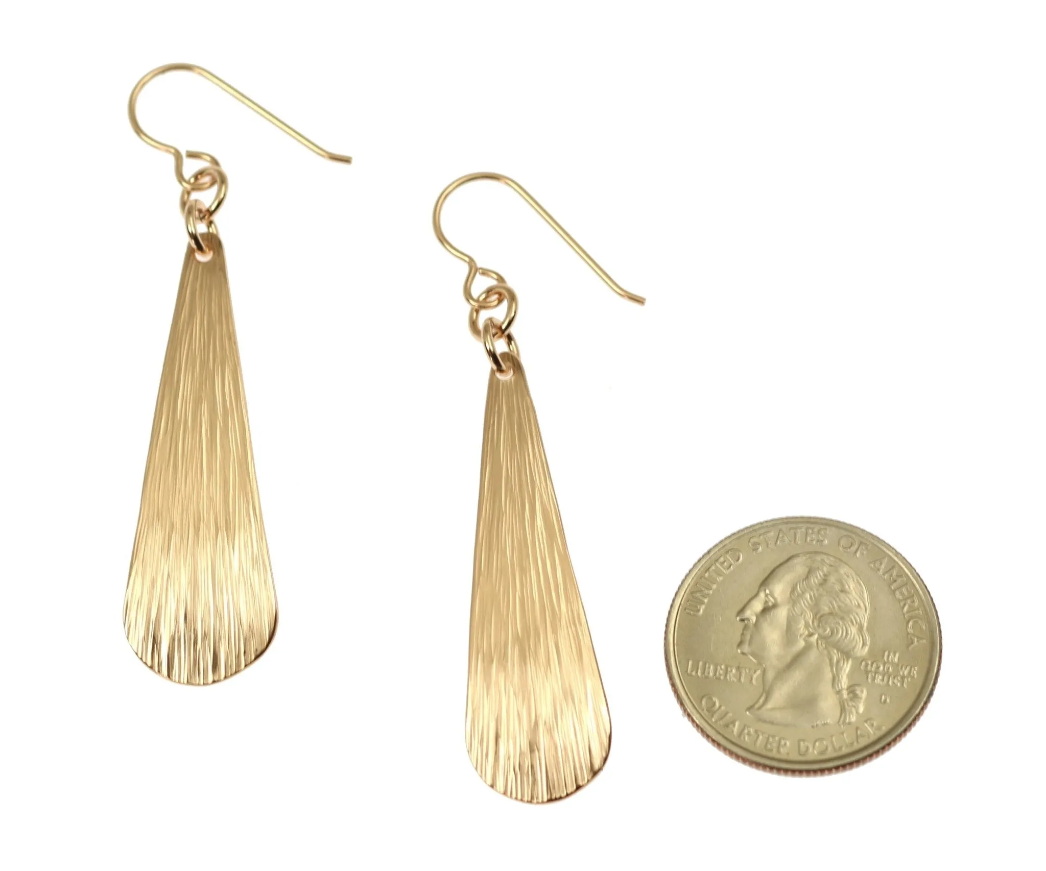 Bronze Bark Long Teardrop Earrings