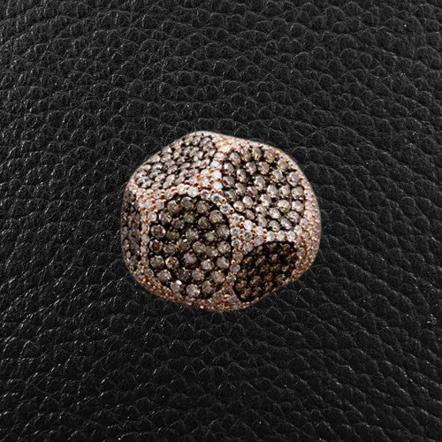 Brown & White Diamond Cocktail Ring