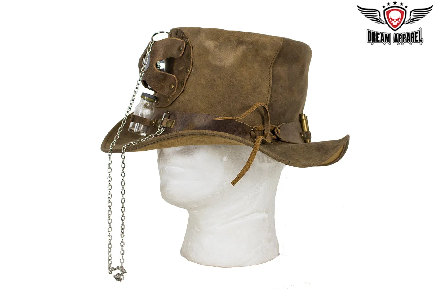 Brown Leather Deadman Top Hat