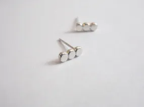 Button Earrings Sterling Silver Bar Earrings Post