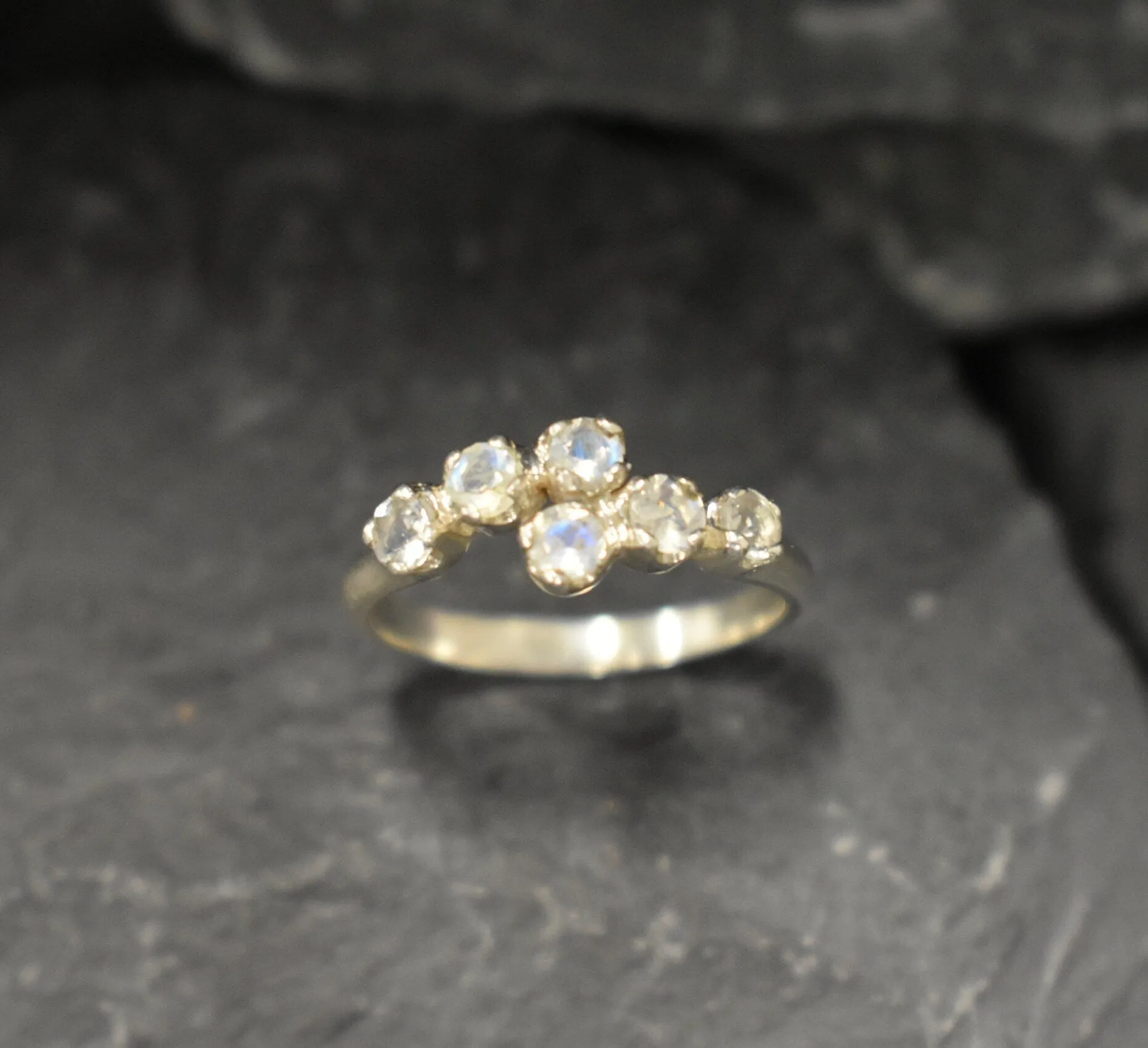 Bypass Moonstone Ring - Moonstone Eternity Band - June Birthstone Ring