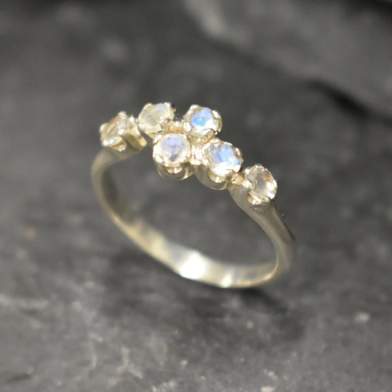 Bypass Moonstone Ring - Moonstone Eternity Band - June Birthstone Ring