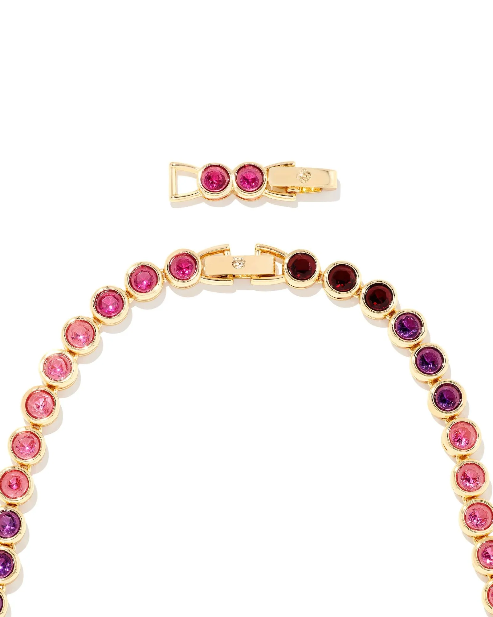 Carmen Tennis Necklace Gold - Ruby Mix