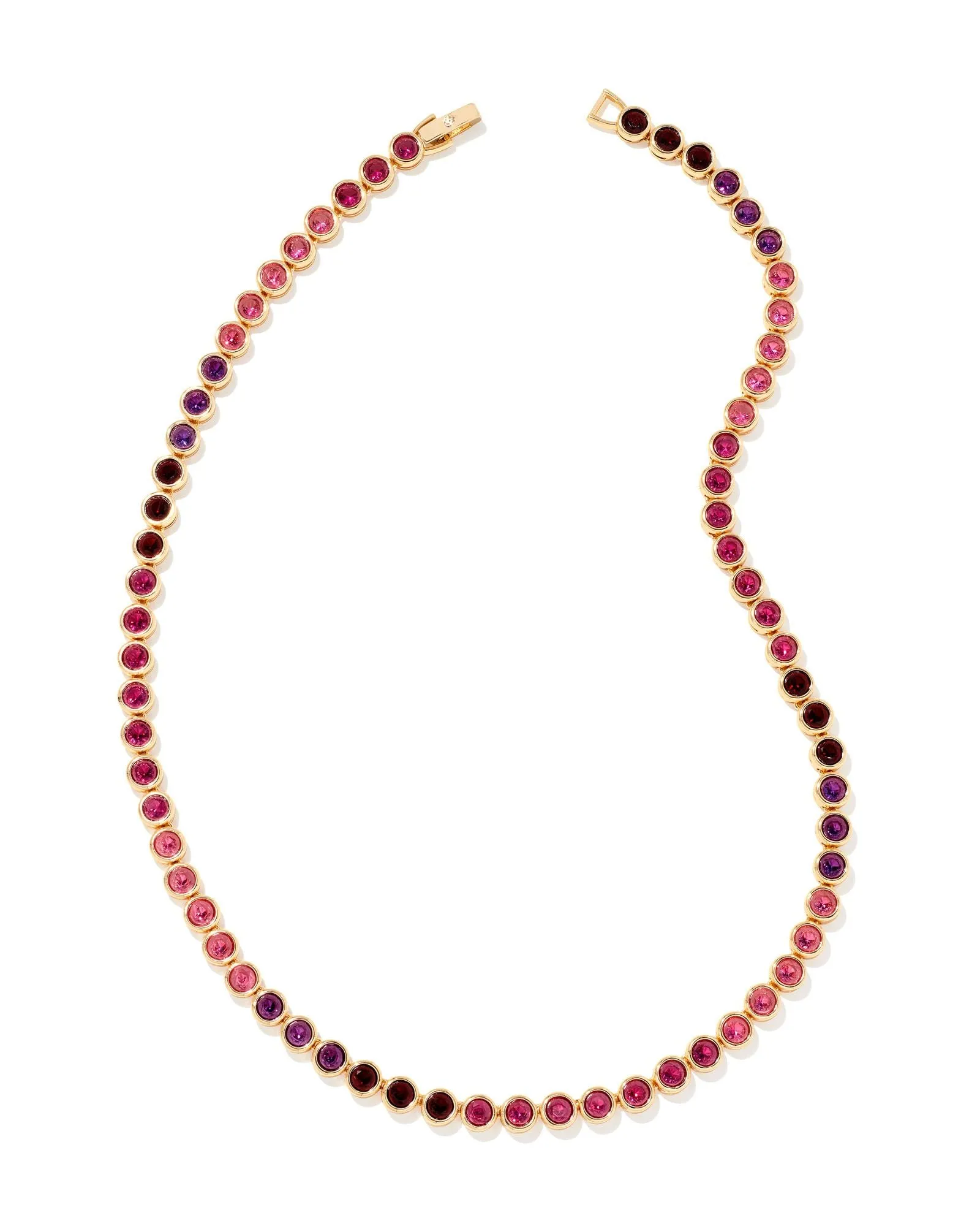 Carmen Tennis Necklace Gold - Ruby Mix