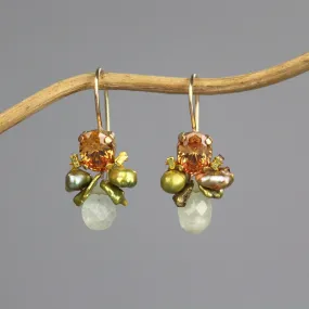 Champagne Zircon Jade Bee Earrings