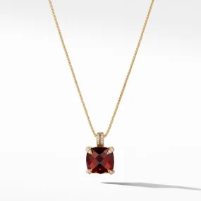 Chatelaine Pendant Necklace with Garnet and Diamonds in 18K Gold