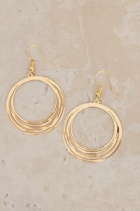 Cirque Circle Drop Earrings - Gold