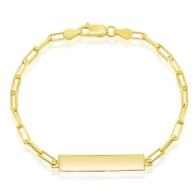 Classic Men's Bracelet - Gold Plated Sterling Silver Paperclip ID | S-5123-GP