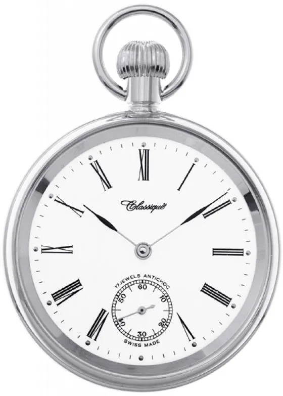 CLASSIQUE SWISS POCKET WATCH MECHANICAL STAINLESS STEEL 42-23W